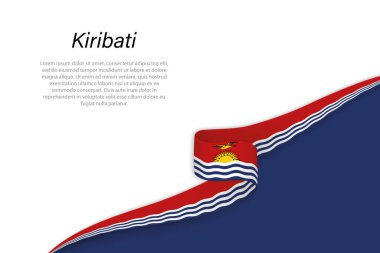 Kopyalama arkaplanlı Kiribati bayrağı. Sancak veya kurdele vektör şablonu
