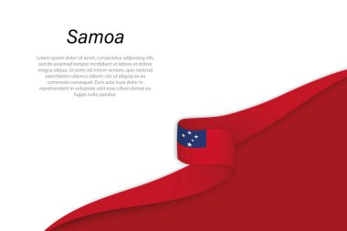 Kopyalama arkaplanlı Samoa 'nın dalga bayrağı. Sancak veya kurdele vektör şablonu