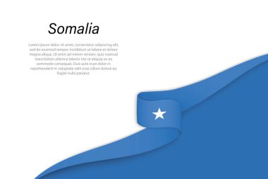 Telif uzayı geçmişi olan Somali 'nin dalga bayrağı. Sancak veya kurdele vektör şablonu