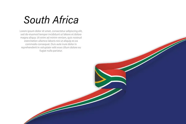 Sventola Bandiera Del Sud Africa Con Sfondo Copyspace Modello Banner — Vettoriale Stock