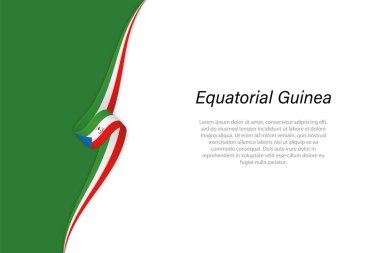 Telif uzayı arka planına sahip Ekvator Ginesi 'nin dalga bayrağı. Sancak veya kurdele vektör şablonu