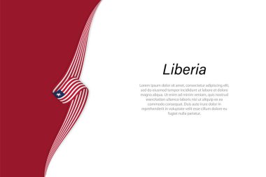 Telif uzayı arka planına sahip Liberya bayrağı dalgası. Sancak veya kurdele vektör şablonu