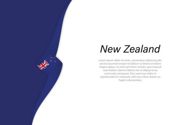 Telif uzayı arka planına sahip Yeni Zelanda bayrağı. Sancak veya kurdele vektör şablonu