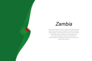 Kopyalama arkaplanlı Zambiya bayrağı. Sancak veya kurdele vektör şablonu