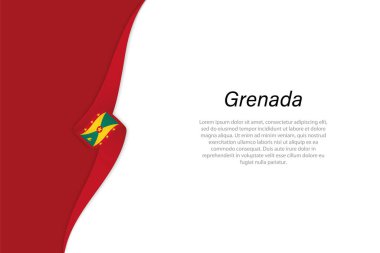 Telif uzayı arka planına sahip Grenada bayrağı. Sancak veya kurdele vektör şablonu