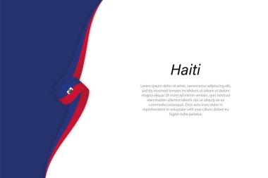 Telif uzayı geçmişi olan Haiti 'nin dalga bayrağı. Sancak veya kurdele vektör şablonu