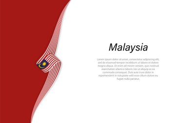Telif uzayı arka planına sahip Malezya bayrağı. Sancak veya kurdele vektör şablonu