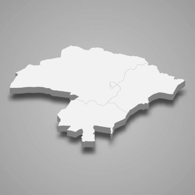 Iringa 3d izometrik haritası, Tanzanya 'nın bir bölgesidir.