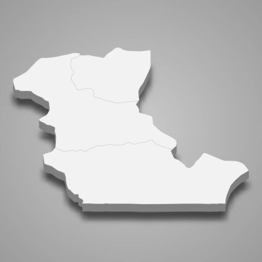 Kaolack 'ın 3d izometrik haritası Senegal' in bir bölgesidir.