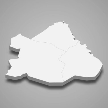 Matam 'ın 3d izometrik haritası Senegal' in bir bölgesidir.