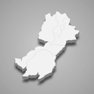 3d izometrik Morogoro haritası, Tanzanya 'nın bir bölgesidir.