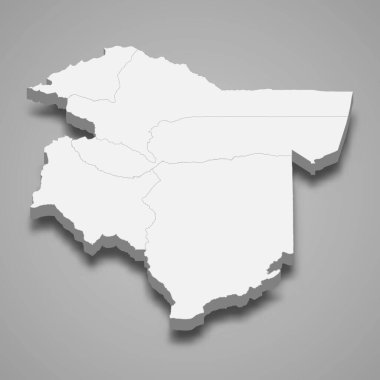 Simiyu 'nun 3d izometrik haritası Tanzanya' nın bir bölgesidir.