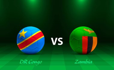 DR Kongo ve Zambiya futbol skor tablosu futbol Afrika turnuvası için 2023 şablonu