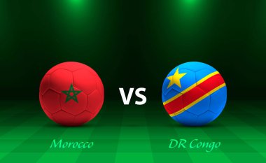 Fas, DR Kongo Futbol Skorbord 'una karşı Futbol Afrika Turnuvası 2023 Şablonu