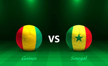 Gine, Senegal Futbol Skorbord 'una karşı Futbol Afrika Turnuvası 2023 Şablonu