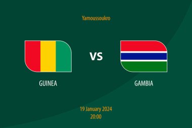 Gine, Gambiya futbol skor tablosuna karşı. Futbol Afrika Turnuvası 2023.