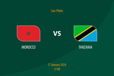 Fas, Tanzanya Futbol Skorbord Şablonu 'na karşı Futbol Afrika Turnuvası 2023