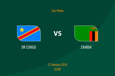 DR Kongo ve Zambiya futbol skor tablosu futbol Afrika turnuvası için 2023 şablonu