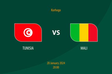 Tunus - Mali futbol skor tablosu futbol Afrika turnuvası 2023 için yayın şablonu