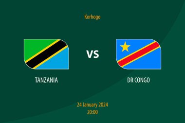 Tanzanya - DR Kongo futbol skor tablosu futbol Afrika turnuvası için şablon 2023