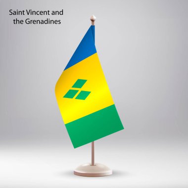 Saint Vincent ve Grenadine bayrağı bayrak standında asılıydı. Zirve veya konferans sunumu için kullanılabilir