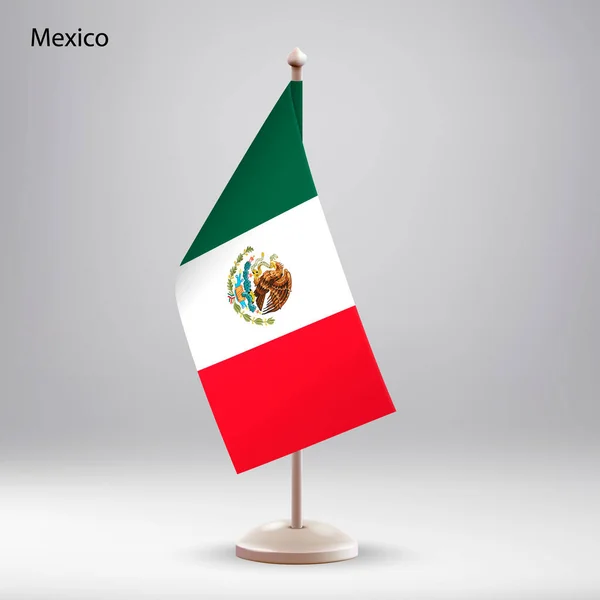 Bandiera Del Messico Appesa Cavalletto Utilizzabile Vertice Conferenza Presentaiton — Vettoriale Stock