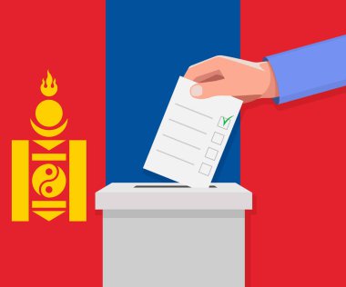 Moğolistan seçim kavramı. El, oy sandığına ilan verdi.