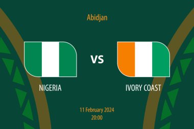 Nijerya, Fildişi Sahili Futbol Skorbord 'una karşı Futbol Afrika Turnuvası 2023 Şablonu