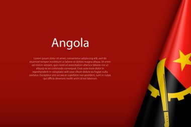 Angola ulusal bayrağı telif uzayı ile koyu arkaplanda izole edildi