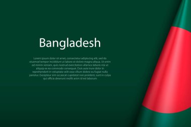 Bangladeş ulusal bayrağı telif uzayı ile koyu arkaplanda izole edildi