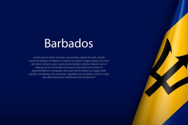Copyspace ile Barbados ulusal bayrağı koyu arkaplanda izole