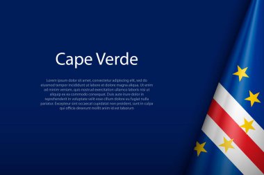 Cape Verde ulusal bayrağı telif uzayı ile koyu arkaplan üzerinde izole