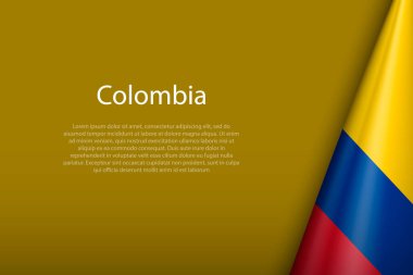 Kolombiya ulusal bayrağı telif uzayı ile koyu arka planda izole edildi