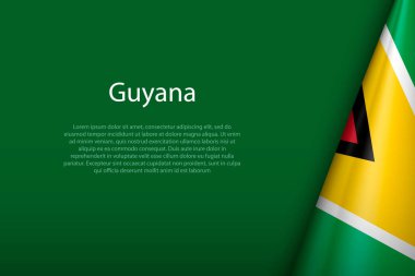 Guyana ulusal bayrağı telif uzayı ile koyu arkaplanda izole edildi