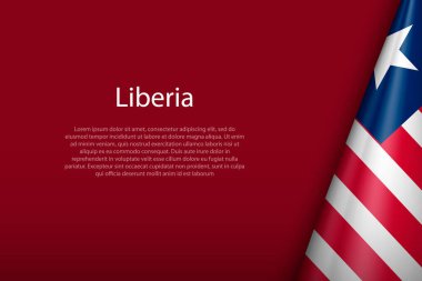 Liberya ulusal bayrağı telif uzayı ile karanlık arka planda izole edildi