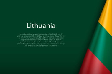 Litvanya ulusal bayrağı telif uzayı ile koyu arkaplanda izole edildi