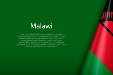 Malawi ulusal bayrağı telif uzayı ile koyu arkaplanda izole edildi