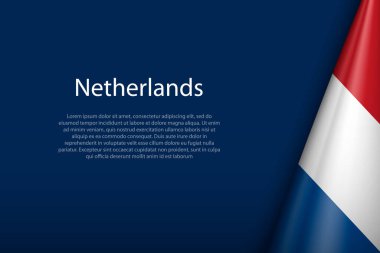 Hollanda ulusal bayrağı telif uzayı ile koyu arkaplanda izole edildi