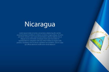 Nikaragua ulusal bayrağı telif uzayı ile koyu arkaplanda izole edildi