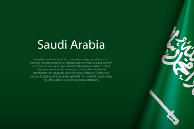 Suudi Arabistan ulusal bayrağı telif uzayı ile koyu arka planda izole edildi