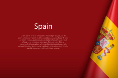 İspanya ulusal bayrağı telif uzayı ile koyu arkaplanda izole edildi