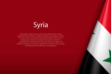 Suriye ulusal bayrağı telif uzayı ile karanlık arka planda izole edildi