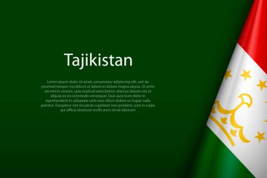 Tacikistan ulusal bayrağı telif uzayı ile karanlık arka planda izole edildi