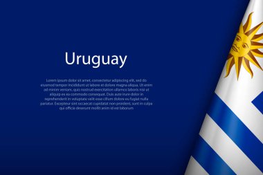 Uruguay ulusal bayrağı telif uzayı ile koyu arkaplanda izole edildi