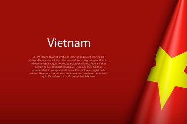 Vietnam ulusal bayrağı, telif uzayı ile karanlık arka planda izole edildi