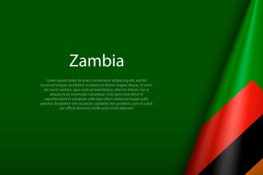 Zambiya ulusal bayrağı telif uzayı ile koyu arkaplanda izole edildi