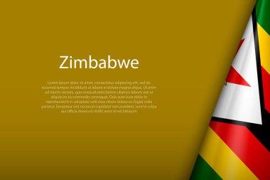 Zimbabwe ulusal bayrağı telif uzayı ile karanlık arka planda izole edildi