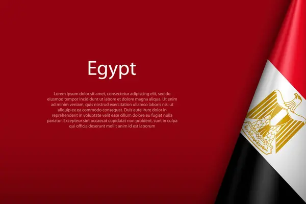 stock vector Egypt national flag isolated on dark background with copyspace