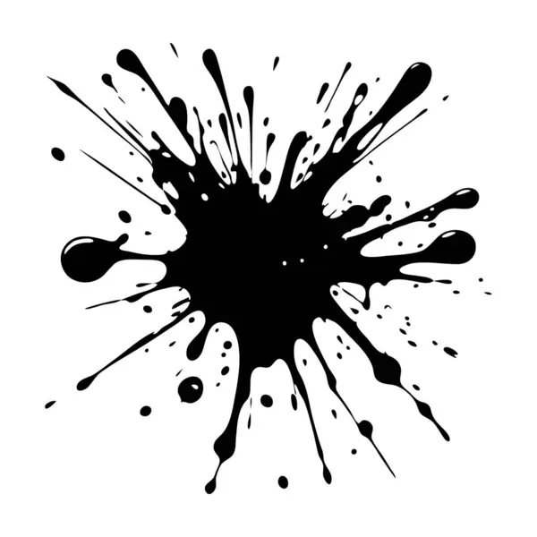 Salpicadura Tinta Negra Negrita Ideal Para Diseños Creativos Gráficos Aislado — Vector de stock