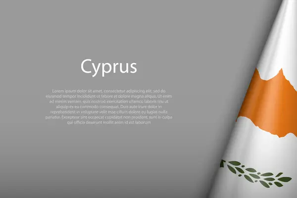 Cipro Bandiera Nazionale Isolata Sfondo Scuro Con Copyspace — Vettoriale Stock